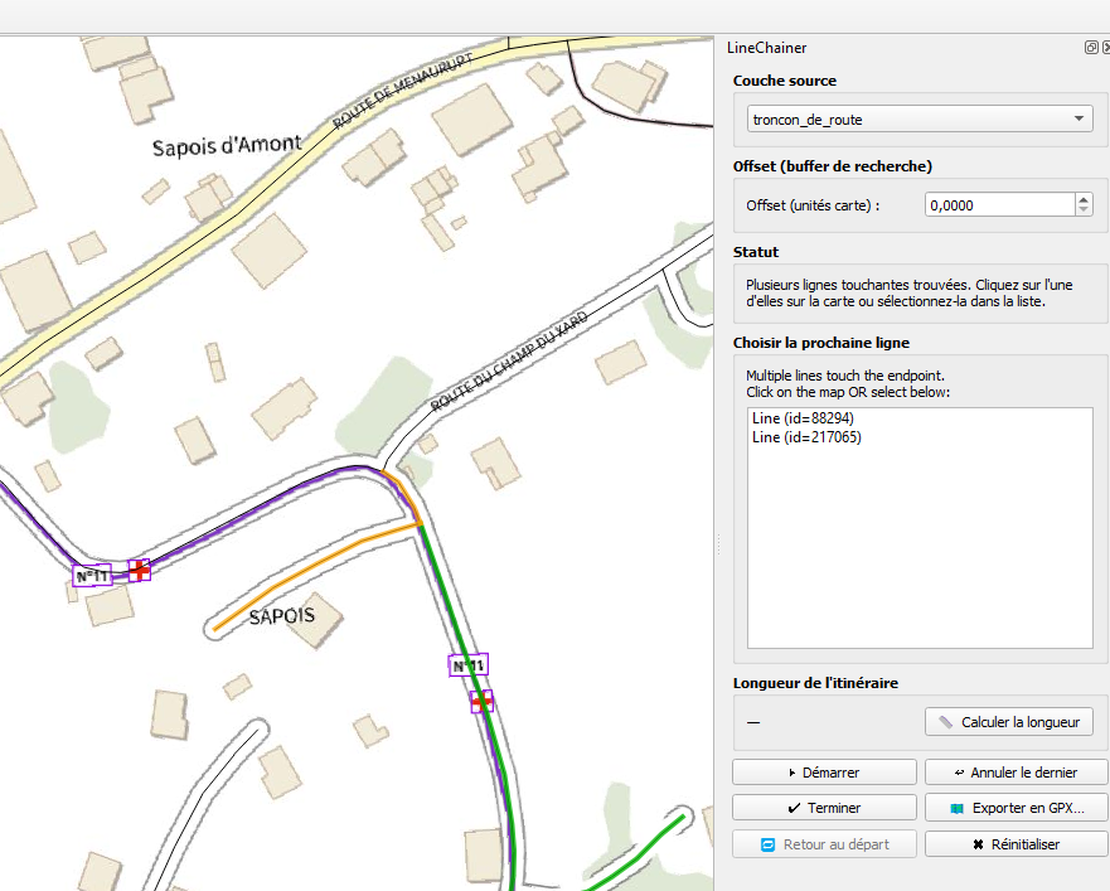 Plugin QGIS LineChainer